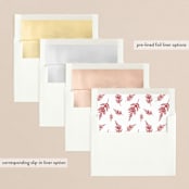 "Joyful Fern" - Retired Holiday Cards in Cranberry by Carolyn MacLaren - Envelope Liners