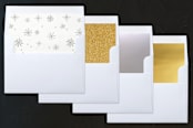 "Warmest Snowy Wishes" - Retired Holiday Cards in Snowflakes by Lisa Cersovsky - Envelope Liners