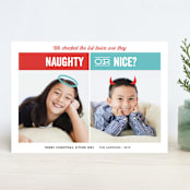 "Naughty or Nice" - Retired Holiday Cards in Berry by Holly Whitcomb - Front