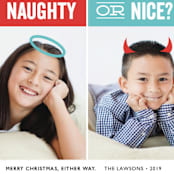 "Naughty or Nice" - Retired Holiday Cards in Berry by Holly Whitcomb - Close-Up