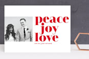 "bold peace joy love" - Retired Holiday Cards in Snowflake by Phrosné Barwood - Front