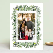 "Winter Ferns Wreath" - Retired Holiday Cards in Wintergreen by Yao Cheng Design - Front
