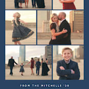 "Gallery Grid" - Retired Holiday Cards in Navy by Carolyn MacLaren - Close-Up