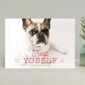 "Treat Yo'self" - Retired Holiday Cards in Berry by Lauren Chism - Front