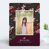 "Holiday Garden" - Retired Holiday Cards in Aubergine by Angela Marzuki - Front