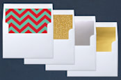 "Modern Gallery" - Retired Holiday Cards in Cherry by Sydney Newsom - Envelope Liners