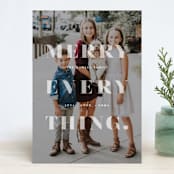 "Bold Overlay" - Retired Holiday Cards in Mist by Olivia Goree - Front