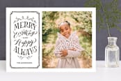 "Merry Everything + Happy Always" - Retired Holiday Cards in Charcoal by Wildfield Paper Co - Front