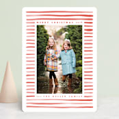 "Candy Stripe" - Retired Holiday Cards in Candy Red by Leah Bisch - Front