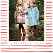 "Candy Stripe" - Retired Holiday Cards in Candy Red by Leah Bisch - Close-Up