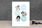 "Watercolor Tidings" - Retired Holiday Cards in Aqua by Lisa Cersovsky - Front
