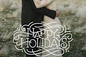 "Flourished Holidays" - Retired Holiday Cards in Snow by Laura Bolter - Close-Up