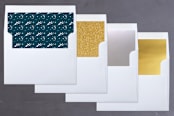"Merry Christmas Happy Year" - Retired Holiday Cards in Midnight by Phrosné Barwood - Envelope Liners