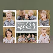 "The Merry Six" - Retired Holiday Cards in Slate by Hooray Creative - Front
