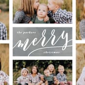 "The Merry Six" - Retired Holiday Cards in Slate by Hooray Creative - Close-Up