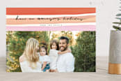 "Paint and Stripe" - Retired Holiday Cards in Peach Cobbler by Meg Gleason - Front