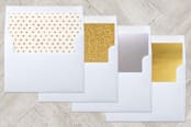 "Paint and Stripe" - Retired Holiday Cards in Peach Cobbler by Meg Gleason - Envelope Liners