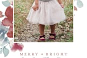 "Sweeping Blooms" - Retired Holiday Cards in Mulberry by Grace Kreinbrink - Close-Up