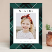 "Mod Plaid" - Retired Holiday Cards in Forest by Summer Winkelman - Front