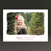 "Simple Snow" - Retired Holiday Cards in Cardinal by Lehan Veenker - Front