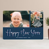 "A Scripted Duet" - Retired Holiday Cards in Denim by Kaydi Bishop - Front