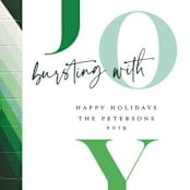 "Burst with Joy" - Retired Holiday Cards in Evergreen by Anna Elder - Close-Up