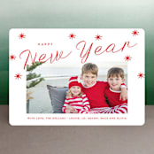 "Happy Holidays Stars" - Retired Holiday Cards in Cardinal by Erika Firm - Front