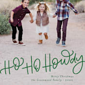 "Ho Ho Howdy" - Retired Holiday Cards in Emerald by Amy Payne - Close-Up