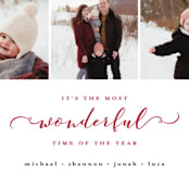 "Most Wonderful Time of the Year" - Retired Holiday Cards in Crimson by Kasia Labocki - Close-Up