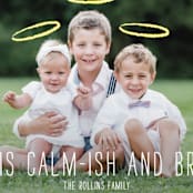 "Calm-ish + Bright" - Retired Holiday Cards in Angel White by Lizzy McGinn - Close-Up