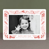 "Painted Foliage Frame" - Retired Holiday Cards in Holly by Alethea and Ruth - Front