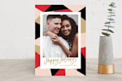 "Snapshot Mosaic" - Retired Holiday Cards in Glam Gold by Kristen Magee - Front