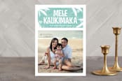 "Mele Kalikimaka" - Retired Holiday Cards in Seafoam by Kate Sorensen - Front