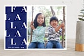 "spreading cheer for all to hear" - Retired Holiday Cards in indigo by R studio - Front