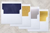 "spreading cheer for all to hear" - Retired Holiday Cards in indigo by R studio - Envelope Liners