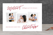 "Handwritten Holiday" - Retired Holiday Cards in Crimson by Alaina Cherup - Front