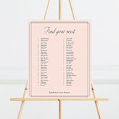 "Chic Gala" - Seating Chart in Cotton Candy by Kimberly FitzSimons - Front