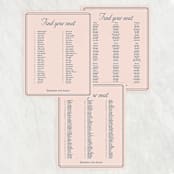 "Chic Gala" - Seating Chart in Cotton Candy by Kimberly FitzSimons - Text Layout for Seating Charts
