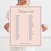 "Chic Gala" - Seating Chart in Cotton Candy by Kimberly FitzSimons - With Person for Scale