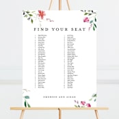 "Spring Wildflowers" - Seating Chart in Floral by Mere Paper - Front