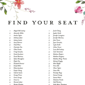 "Spring Wildflowers" - Seating Chart in Floral by Mere Paper - Detail
