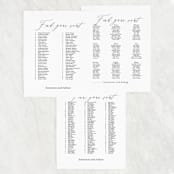 "Crescendo" - Seating Chart in Snow by Griffinbell Paper Co. - Text Layout Options for Large Signs