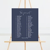 "Marked" - Seating Chart in Navy by JoAnn Jinks - Front