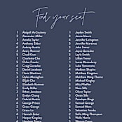 "Marked" - Seating Chart in Navy by JoAnn Jinks - Close Up