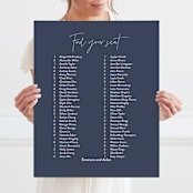 "Marked" - Seating Chart in Navy by JoAnn Jinks - With Person for Scale