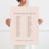 "There Will Be a Party" - Seating Chart in Terra Cotta by Amy Payne - With Person for Scale