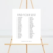"Arcadia" - Seating Chart in Onyx by Jennifer Wick - Front