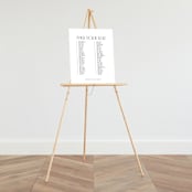 "Arcadia" - Seating Chart in Onyx by Jennifer Wick - On Large Standing Easel (sold separately)