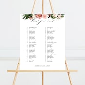 "Blossom" - Seating Chart in Blush by Susan Moyal - Front