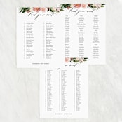 "Blossom" - Seating Chart in Blush by Susan Moyal - Text Layout Options for Large Signs